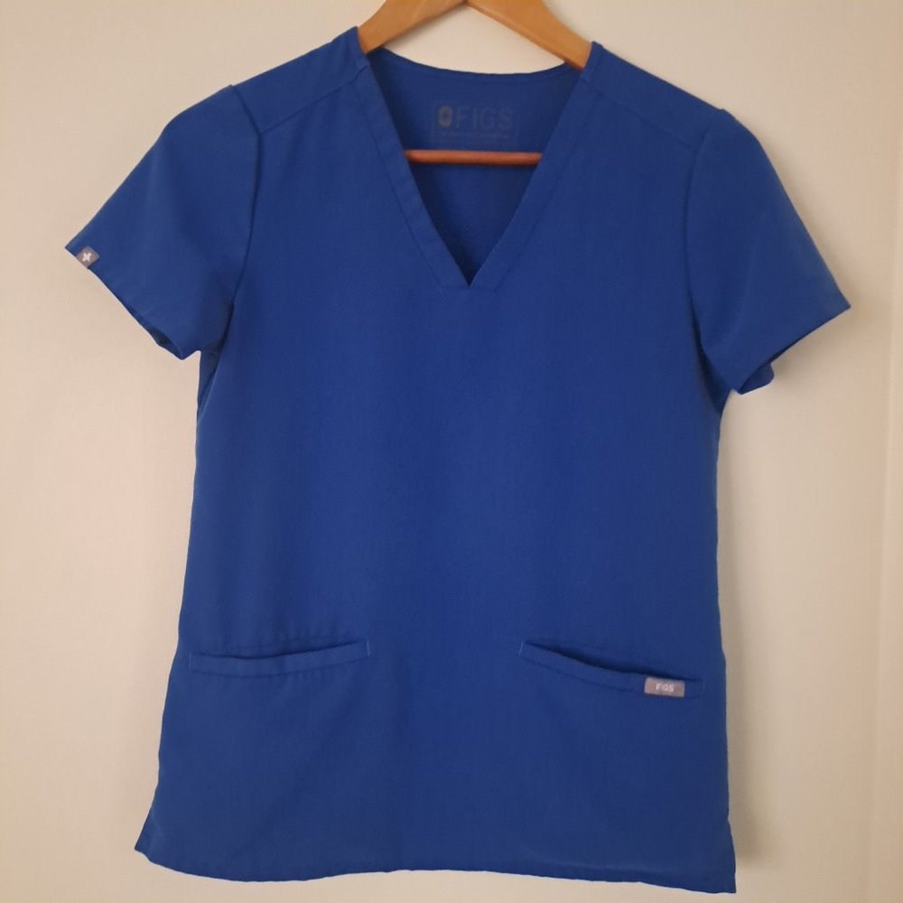 FIGS Women's Technical Collection Casma Royal Blue Scrub Top Sz XXS
